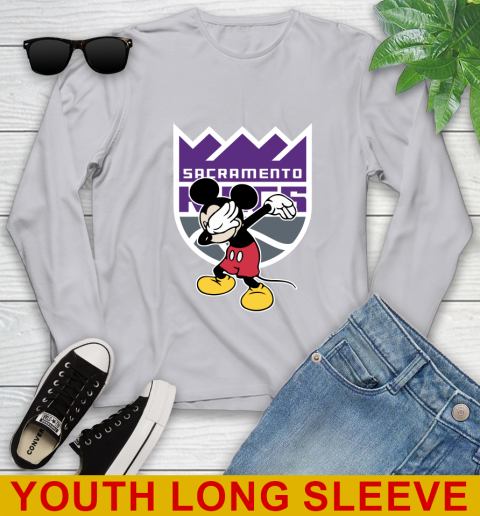 Sacramento Kings NBA Basketball Dabbing Mickey Disney Sports Youth Long Sleeve 6