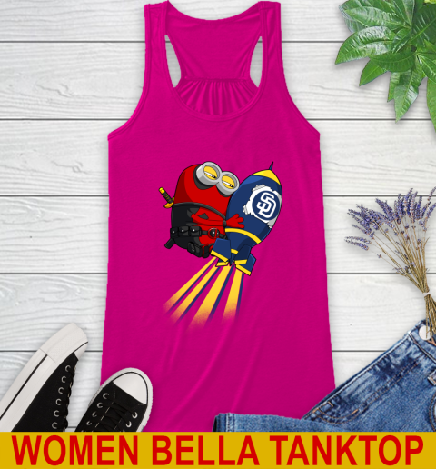MLB Baseball San Diego Padres Deadpool Minion Marvel Shirt Racerback Tank 6