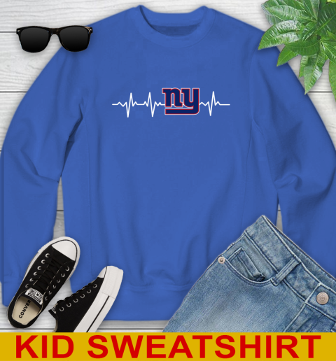 New York Giants NFL Football Heart Beat Shirt Youth Sweatshirt 6