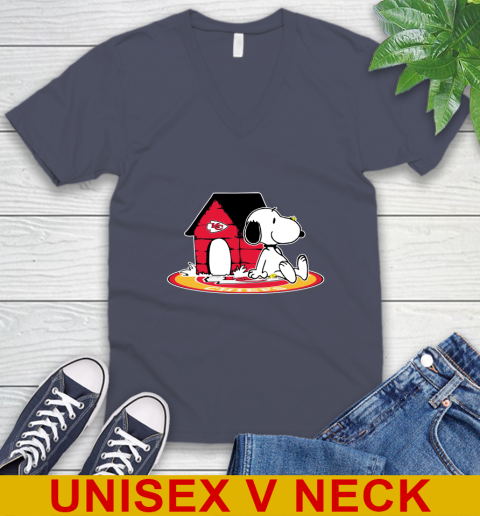 NFL Football Kansas City Chiefs Snoopy The Peanuts Movie Shirt V-Neck T-Shirt 8