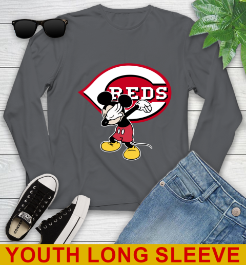 Cincinnati Reds MLB Baseball Dabbing Mickey Disney Sports Youth Long Sleeve 10 Cincinnati Reds MLB Baseball Dabbing Mickey Disney Sports Youth Long Sleeve - Image 10