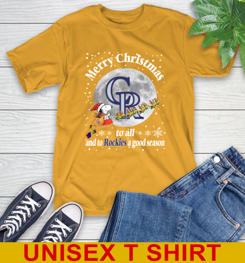 Colorado Rockies Merry Christmas To All And To Rockies A Good Season MLB Baseball Sports T-Shirt 2
