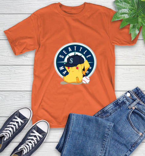 MLB Pikachu Baseball Sports Seattle Mariners T-Shirt 5