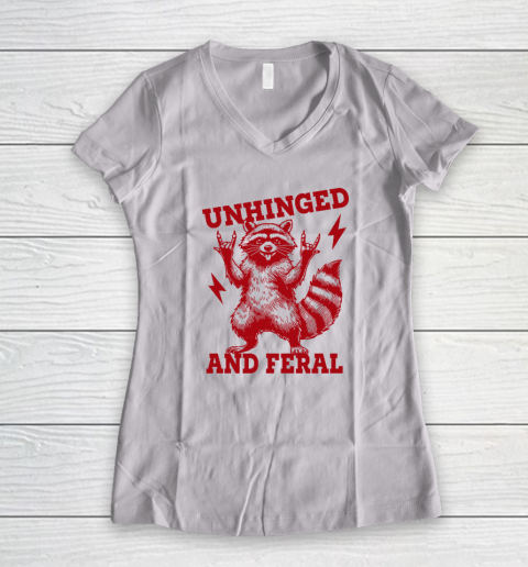 Unhinged And Feral Raccoon Women's V-Neck T-Shirt