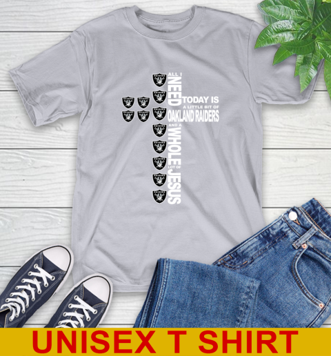 NFL All I Need Today Is A Little Bit Of Oakland Raiders Cross Shirt T-Shirt 5