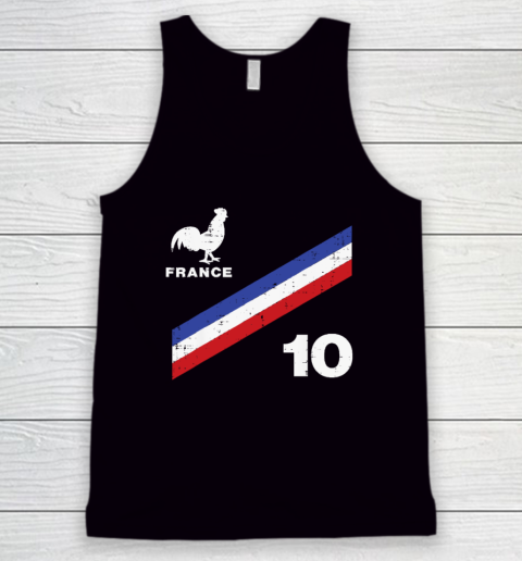 France Flag Rooster Number 10 Soccer Fan Tank Top