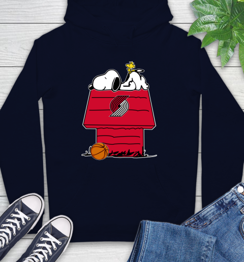 Portland Trail Blazers NBA Basketball Snoopy Woodstock The Peanuts Movie Hoodie 4