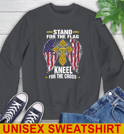 NFL Football Los Angeles Chargers Stand For Flag Kneel For The Cross Shirt Sweatshirt 7