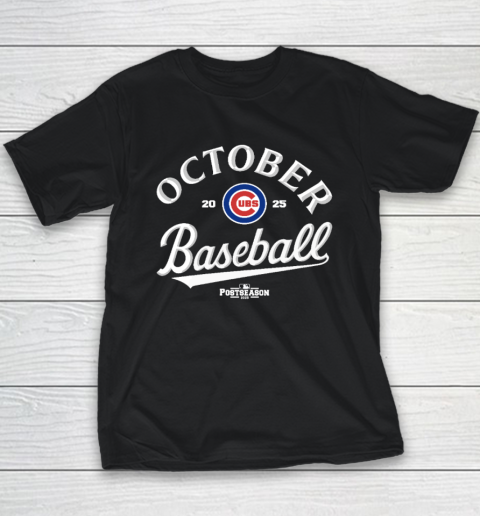 Chicago Cubs October Baseball 2025 Youth T-Shirt