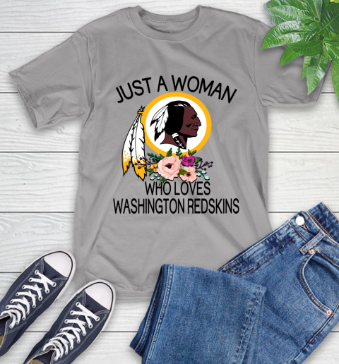 NFL Just A Woman Who Loves Washington Redskins Football Sports T-Shirt 4
