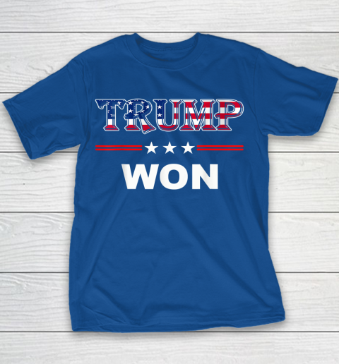 Trump Won T Shirt 4th of July American Flag Youth T-Shirt 6