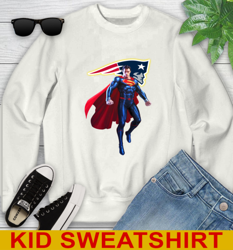 NFL Superman DC Sports Football New England Patriots Youth Sweatshirt