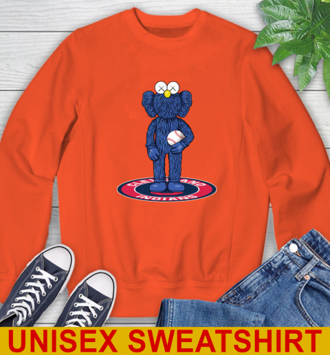 MLB Baseball Cleveland Indians Kaws Bff Blue Figure Shirt Sweatshirt 4