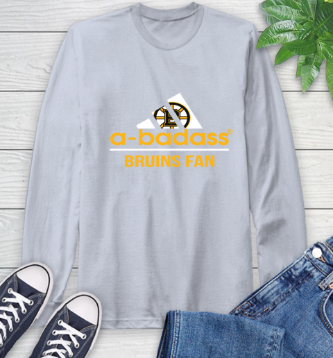 NHL A Badass Boston Bruins Fan Adidas Hockey Sports Long Sleeve T-Shirt 6
