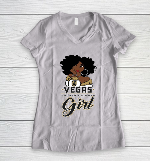 Vegas Golden Knights Girl NHL Women's V-Neck T-Shirt 2