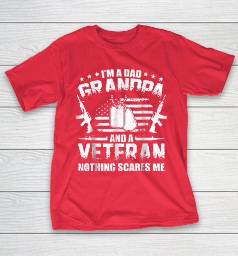 Grandpa Funny Gift Apparel  I'm A Dad Grandpa Veteran Father's Day T-Shirt 9