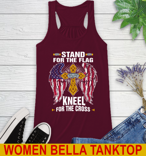 NBA Basketball San Antonio Spurs Stand For Flag Kneel For The Cross Shirt Racerback Tank 2