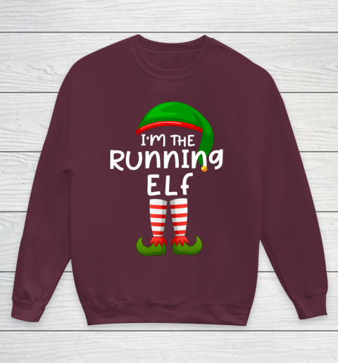 I m The Running Elf Funny Elf Family Matching Christmas Youth Sweatshirt 4