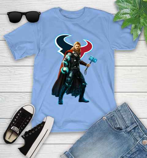 NFL Thor Avengers Endgame Football Houston Texans Youth T-Shirt 11