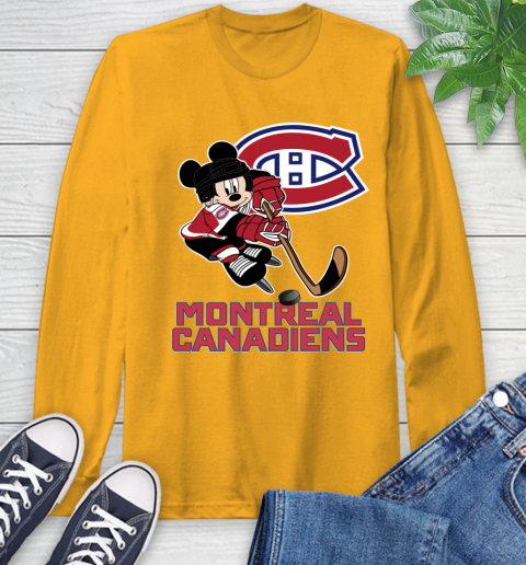 NHL Montreal Canadiens Mickey Mouse Disney Hockey T Shirt Long Sleeve T-Shirt 3