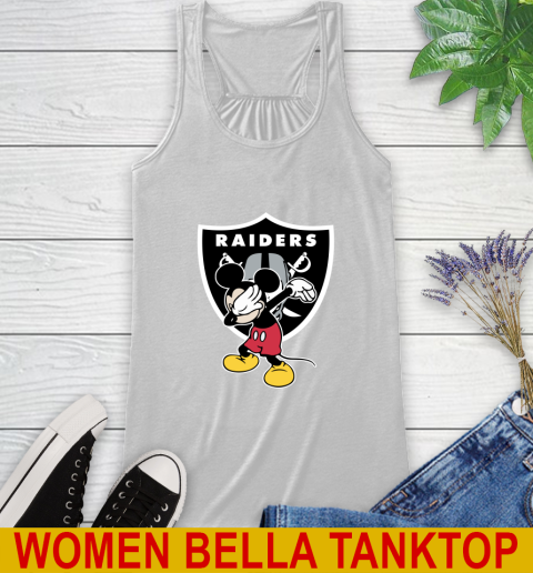 Oakland Raiders NFL Football Dabbing Mickey Disney Sports Racerback Tank