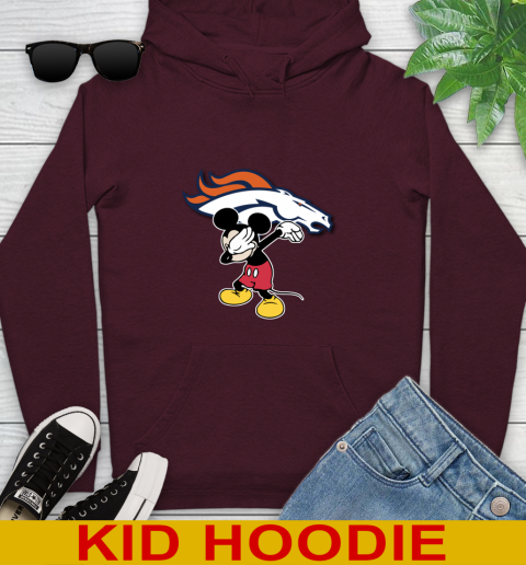 Denver Broncos NFL Football Dabbing Mickey Disney Sports Youth Hoodie 7