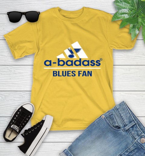 NHL A Badass St.Louis Blues Fan Adidas Hockey Sports Youth T-Shirt 10