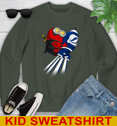 NHL Hockey Tampa Bay Lightning Deadpool Minion Marvel Shirt Youth Sweatshirt 8