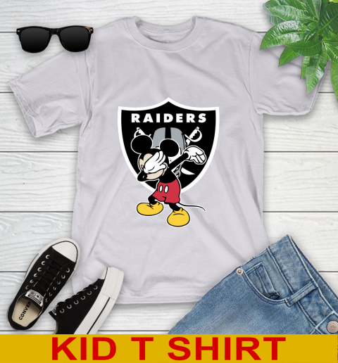 Oakland Raiders NFL Football Dabbing Mickey Disney Sports Youth T-Shirt 5