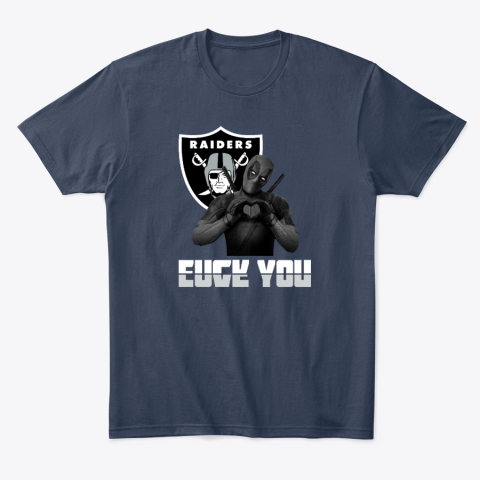 o8wt oakland raiders deadpool love you fuck you classic t shirt 2 front navy