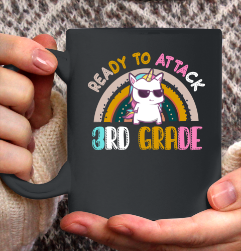Back to school shirt Ready To Attack 3rd grade Unicorn Ceramic Mug 11oz