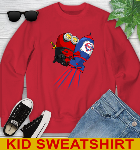 MLB Baseball Philadelphia Phillies Deadpool Minion Marvel Shirt Youth Sweatshirt 7