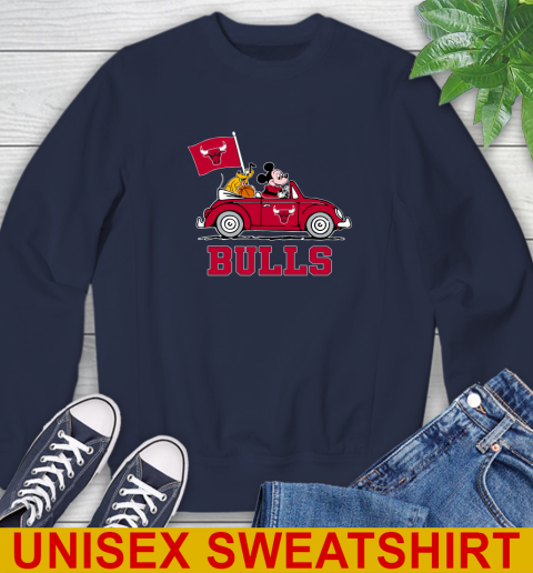 NBA Basketball Chicago Bulls Pluto Mickey Driving Disney Shirt Sweatshirt 3