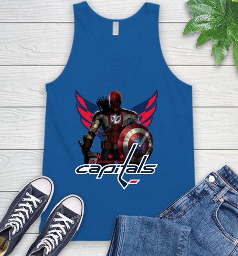 NHL Captain America Thor Spider Man Hawkeye Avengers Endgame Hockey Washington Capitals Tank Top 5