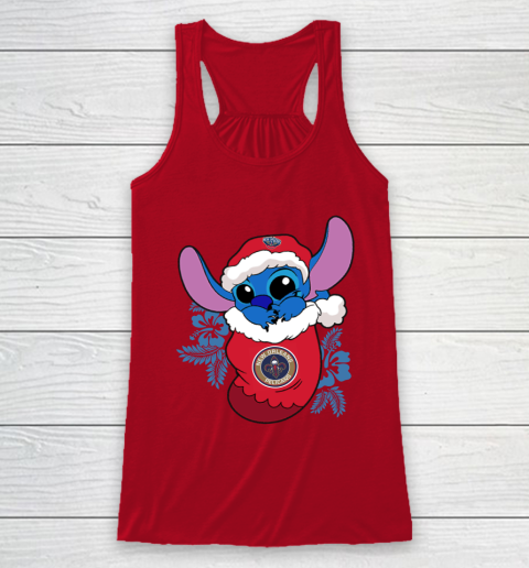 New Orleans Pelicans Christmas Stitch In The Sock Funny Disney NBA Racerback Tank 5