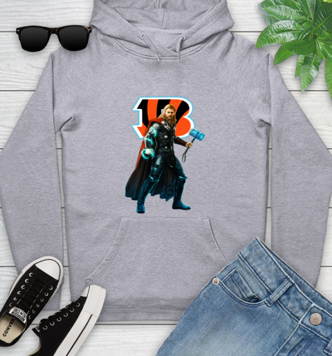 NFL Thor Avengers Endgame Football Cincinnati Bengals Youth Hoodie 6