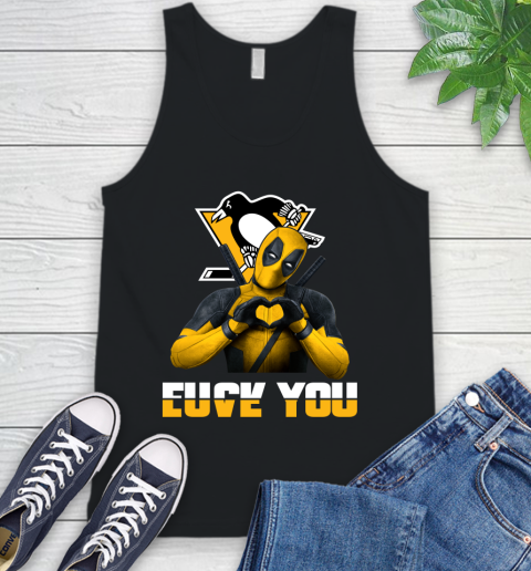 NHL Pittsburgh Penguins Deadpool Love You Fuck You Hockey Sports Tank Top
