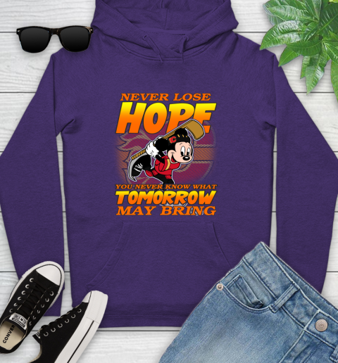 Calgary Flames NHL Hockey ootball Mickey Disney Never Lose Hope Youth Hoodie 5
