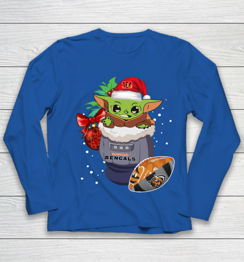 Cincinnati Bengals Christmas Baby Yoda Star Wars Funny Happy NFL Youth Long Sleeve 9