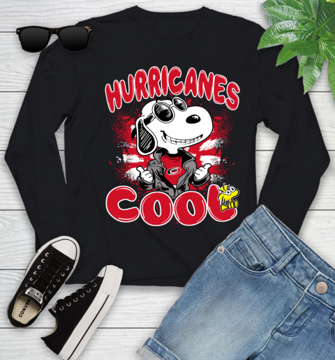 NHL Hockey Carolina Hurricanes Cool Snoopy Shirt Youth Long Sleeve
