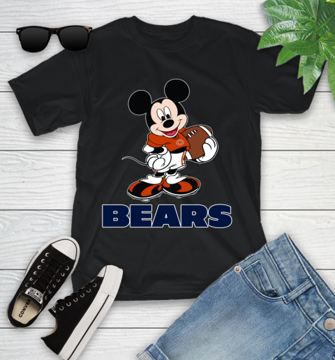 NFL Football Chicago Bears Cheerful Mickey Mouse Shirt Youth T-Shirt
