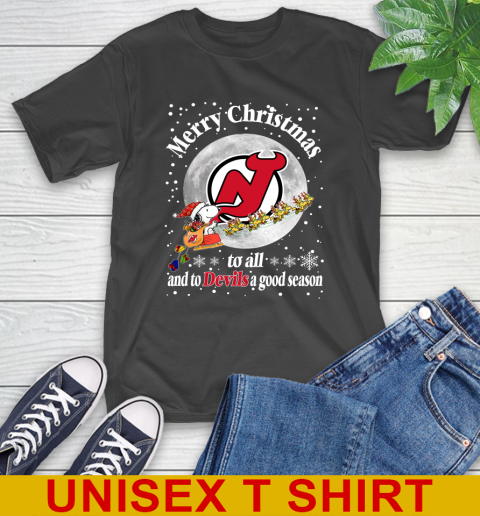 New Jersey Devils Merry Christmas To All And To Devils A Good Season NHL Hockey Sports T-Shirt