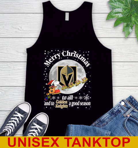 Vegas Golden Knights Merry Christmas To All And To Golden Knights A Good Season NHL Hockey Sports Tank Top
