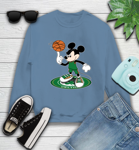 NBA Basketball Boston Celtics Cheerful Mickey Disney Shirt Sweatshirt 8