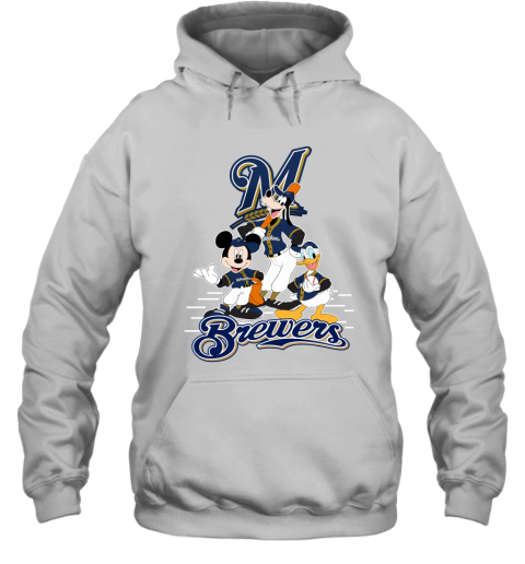 Milwaukee Brewers Mickey Donald And Goofy Baseball Hoodie