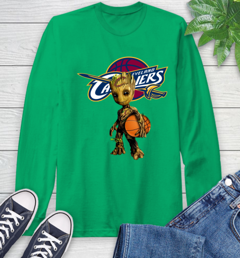 Cleveland Cavaliers NBA Basketball Groot Marvel Guardians Of The Galaxy Long Sleeve T-Shirt 7