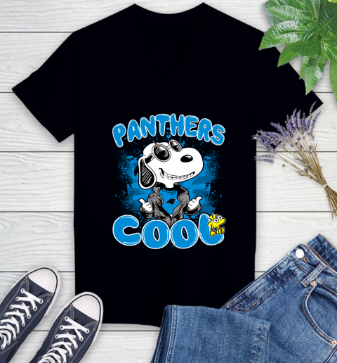 NFL Football Carolina Panthers Cool Snoopy Shirt Women's V-Neck T-Shirt