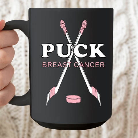 Breast Cancer Awareness Hockey PUCK BREAST CANCER Ceramic Mug 15oz