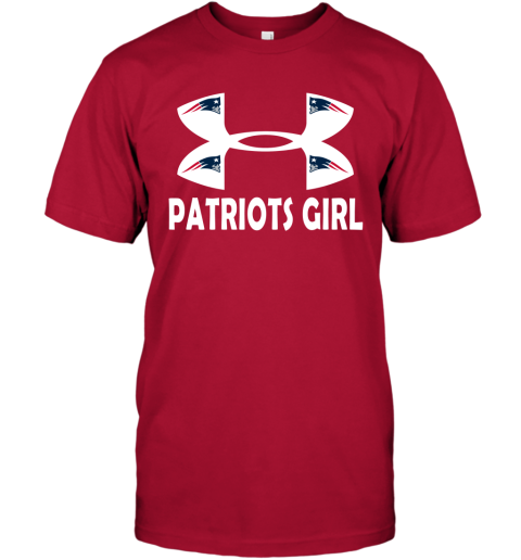 NFL New England Patriots Girl Under Armour Football Sports AjItwROEnS6 classic t shirt 2 95 151514 front red