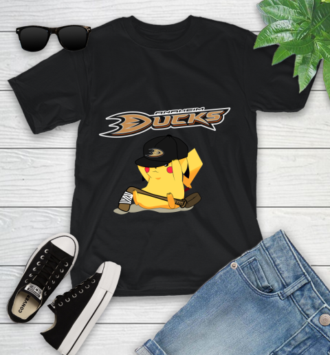 NHL Pikachu Hockey Sports Anaheim Ducks Youth T-Shirt 2